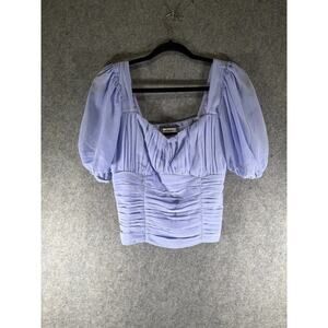 Abercrombie & Fitch Ruched Puff Sleeve Sweetheart Top - M